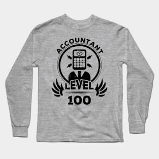 Level 100 Accountant Accountancy Fan Gift Long Sleeve T-Shirt